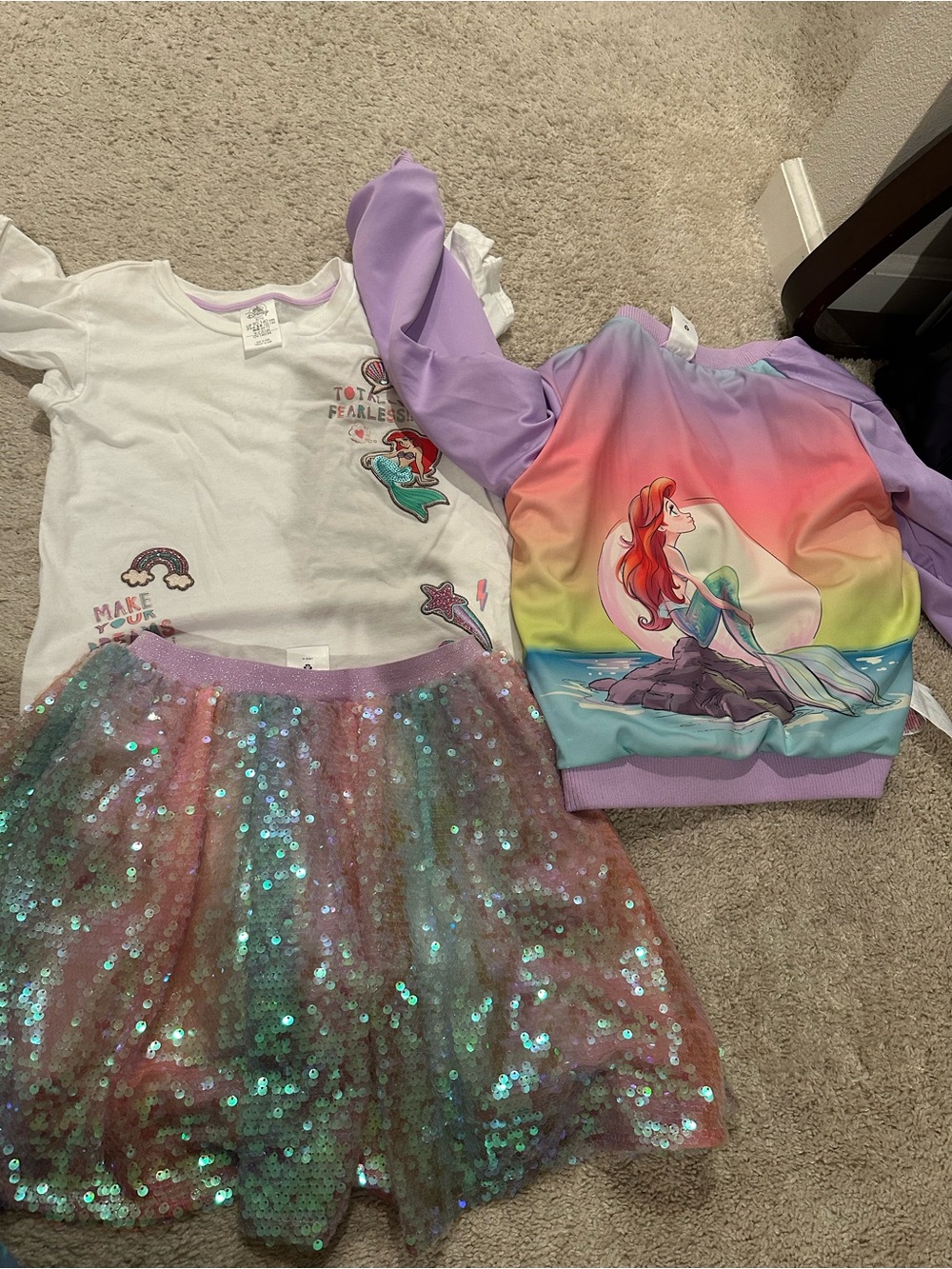 Disney Purple Rainbow Ariel Jacket with Iridescent Sequin Skirt